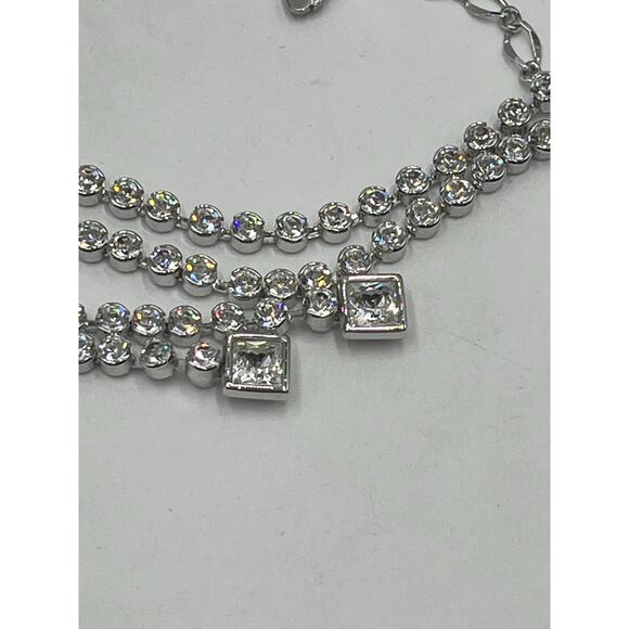 Authentic Swarovski Crystal Y
Necklace Silver Tone Drop Lariat Statement Jewelry - Picture 12 of 14
